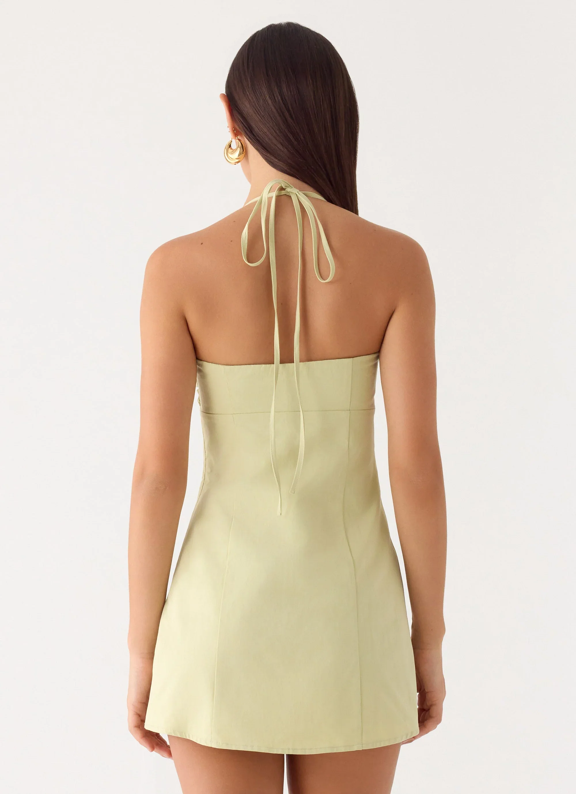 Leah Halter Mini Dress - Sage