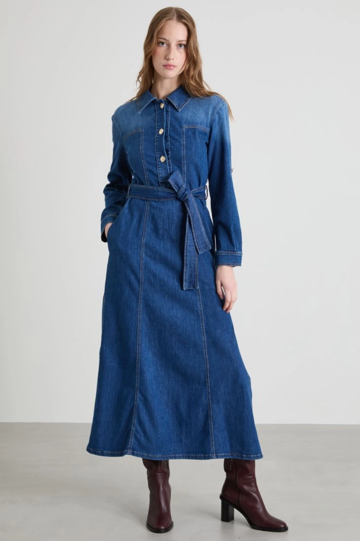 Denim shirt dress - BLUE