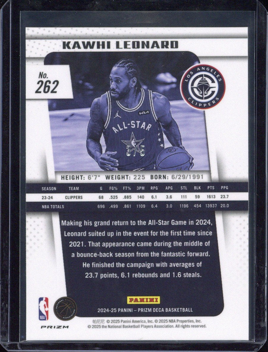 2024-25 Panini Prizm Deca Basketball Kawhi Leonard All-star #262