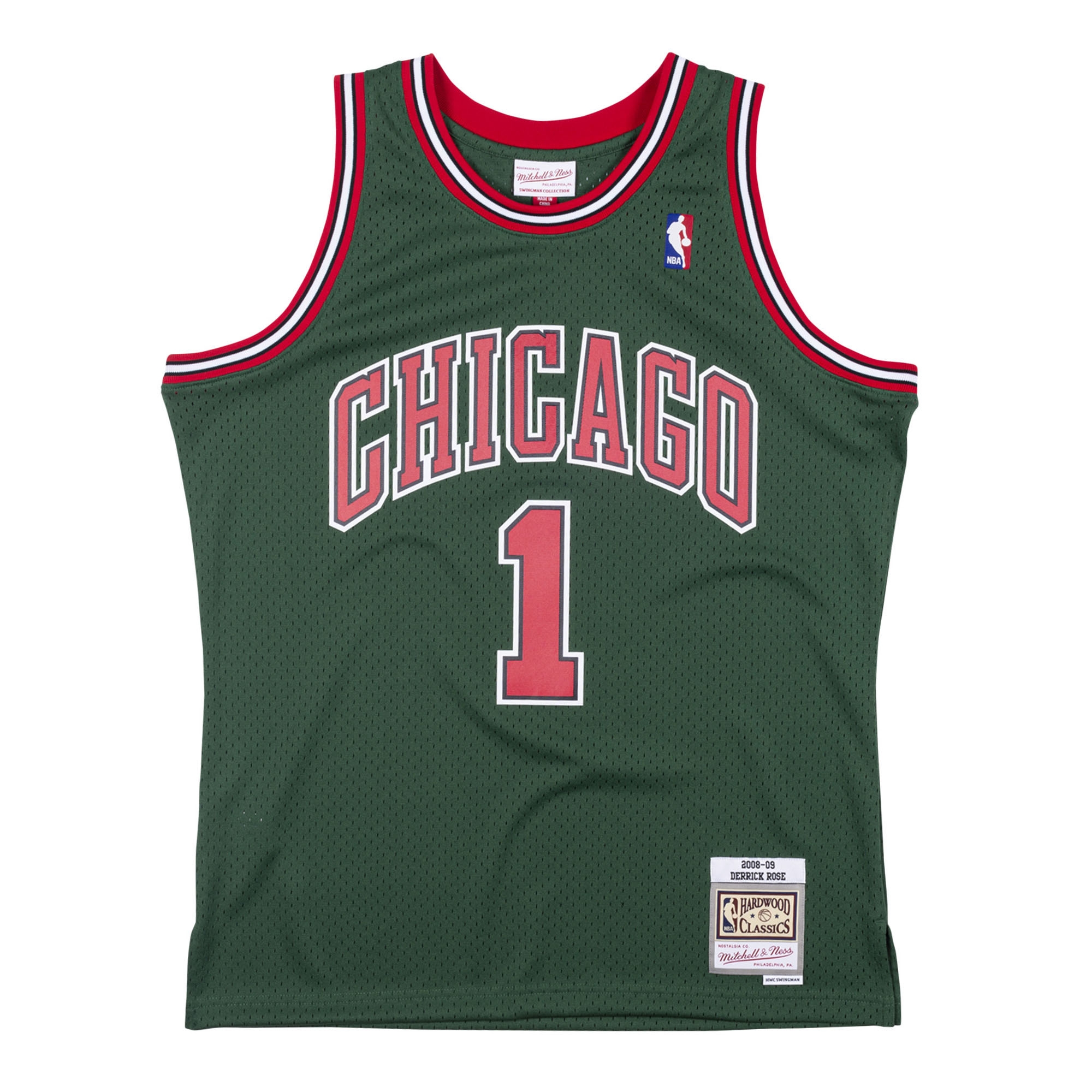 Derrick Rose #1 Chicago Bulls 2008-09 Green Week Swingman NBA Jersey