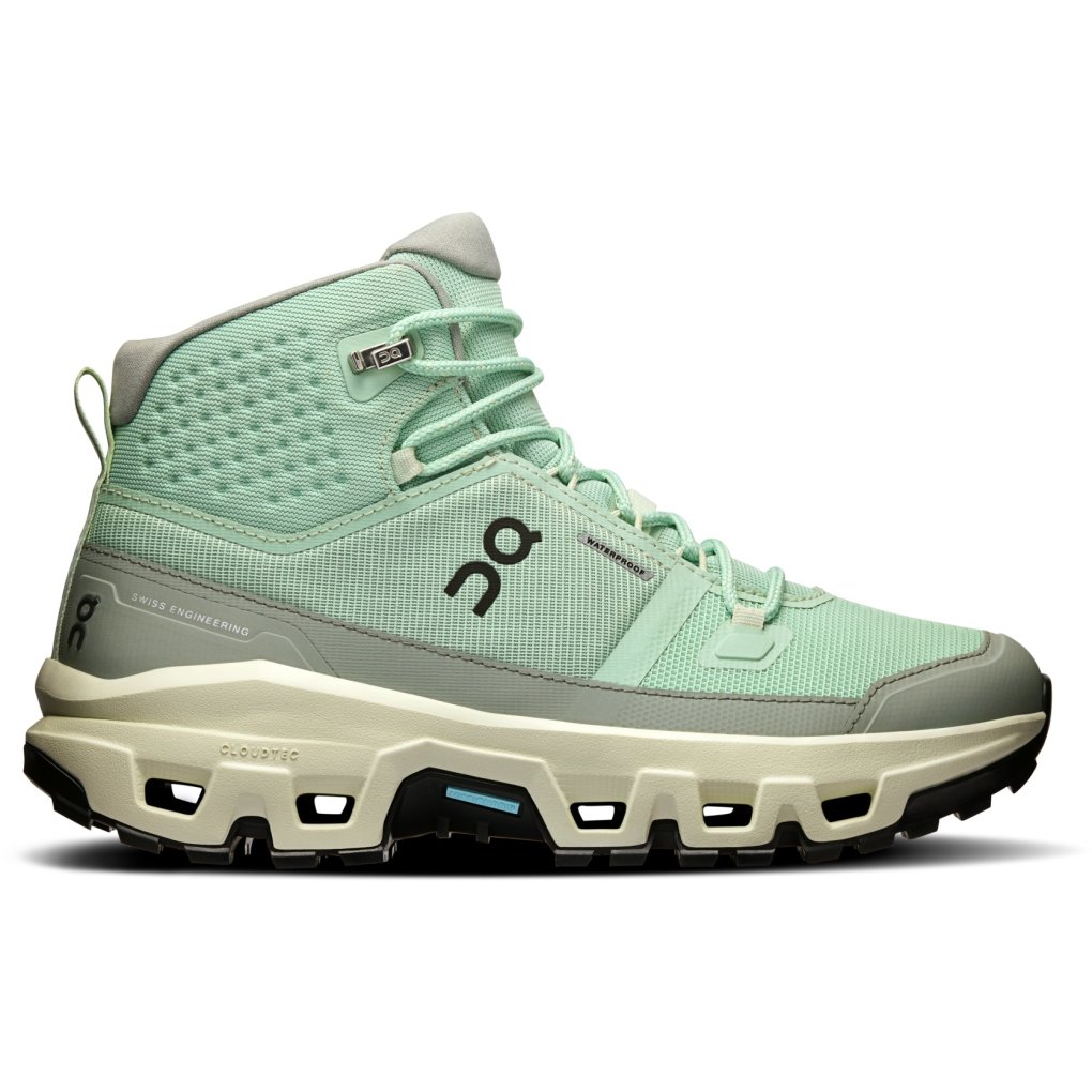 On Cloudrock Mid Waterproof Hiking Shoes Women - Mineral | Aloe