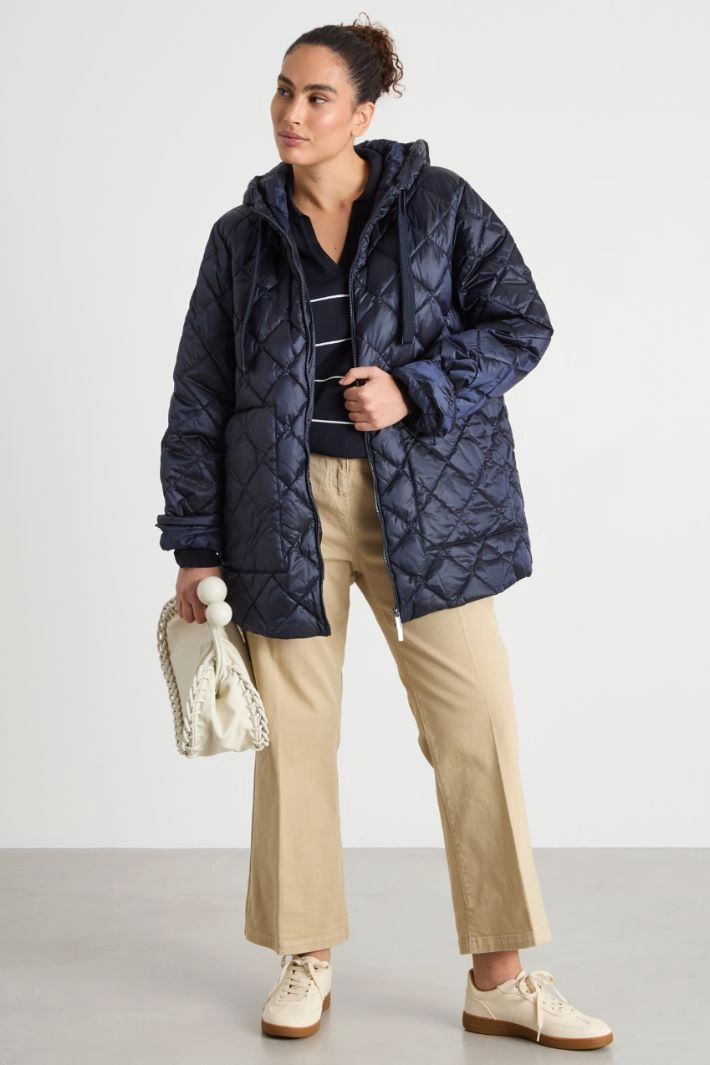 Hooded quilted jacket - BLUE