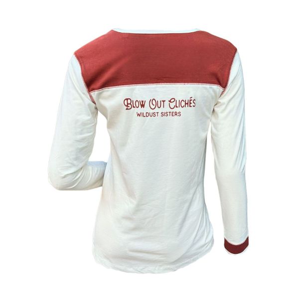 Wildust Western tee - white / red long sleeve t -shirtRef: Wild0064