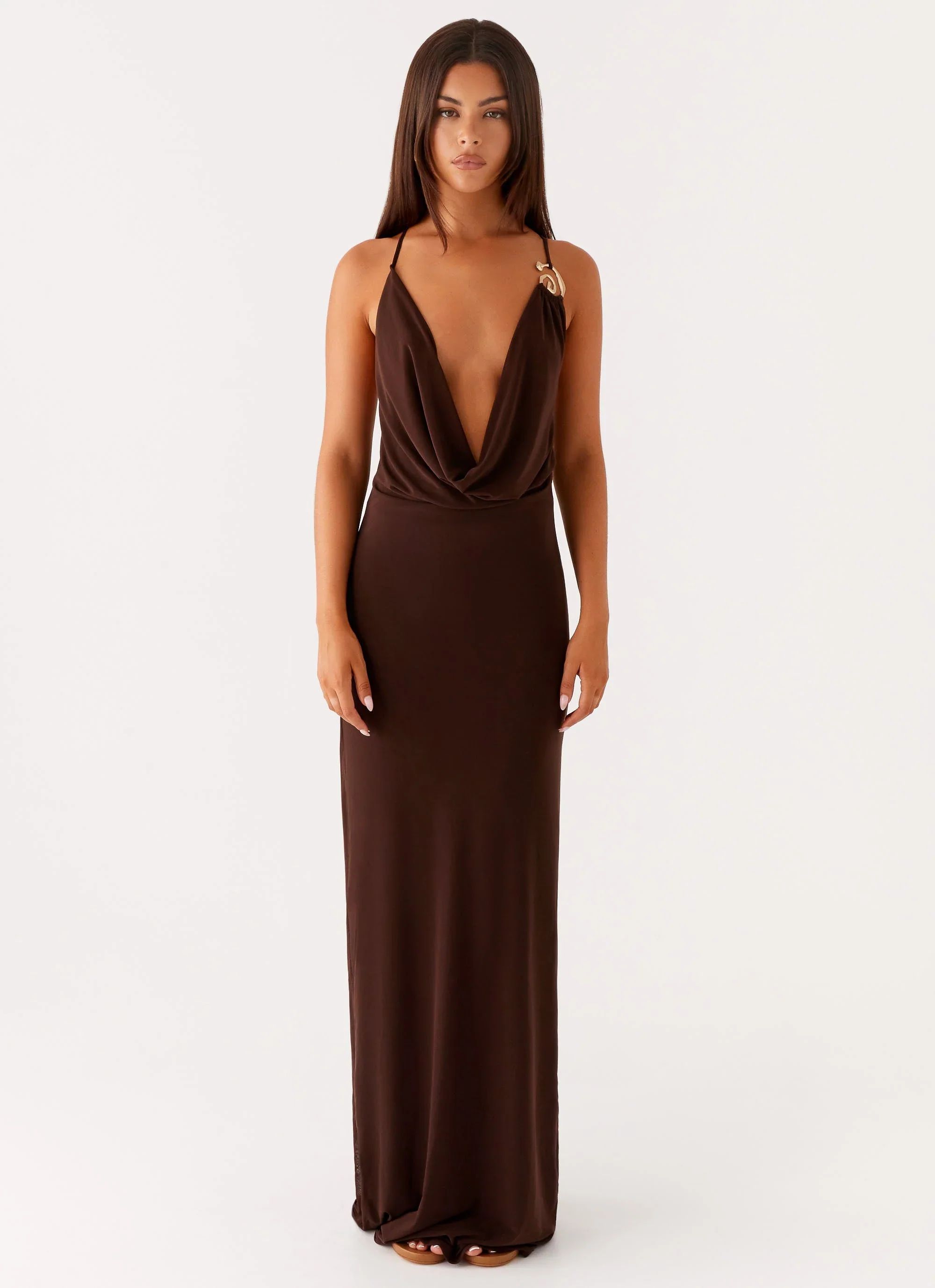 Game Player Maxi Dress - Chocolate