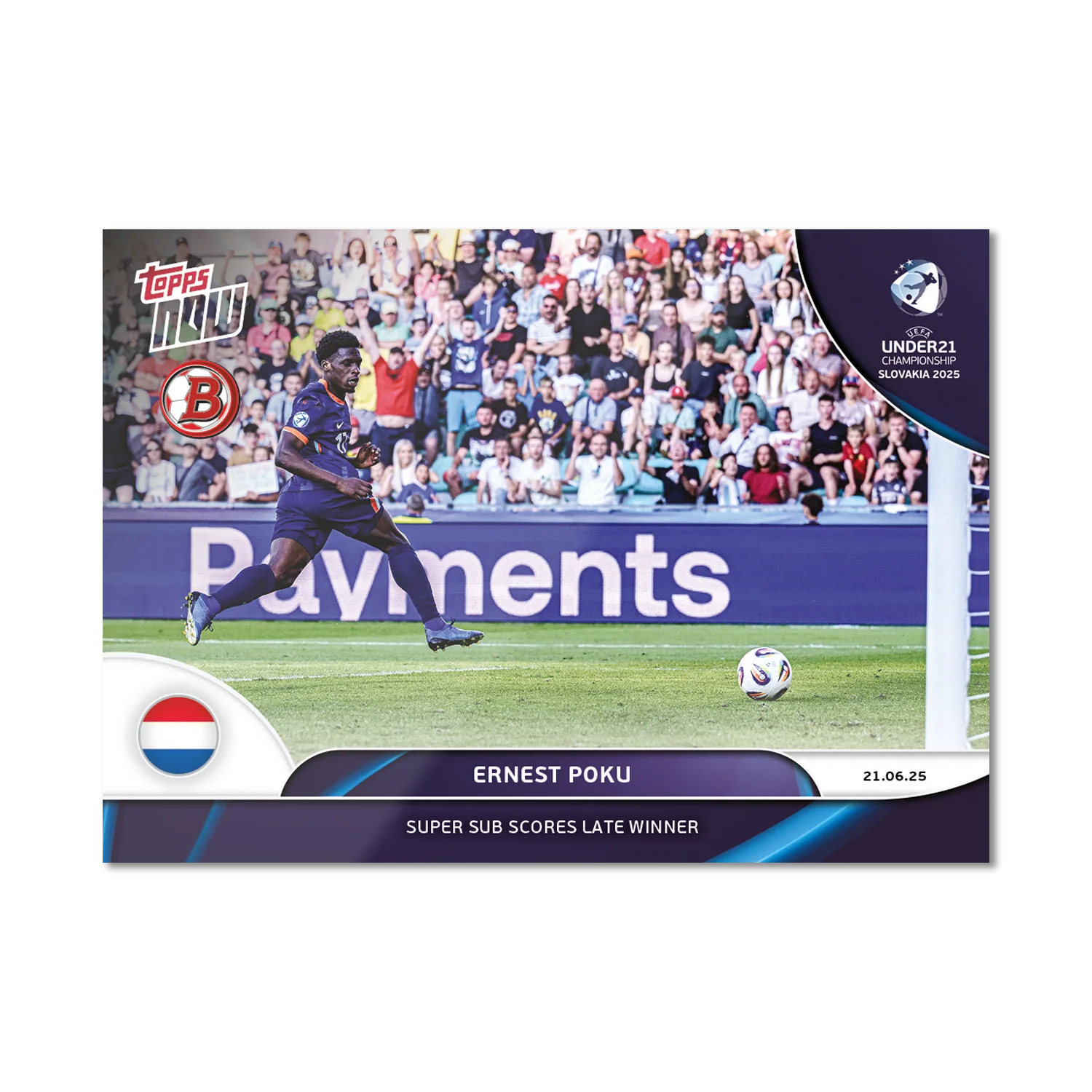 Ernest Poku - 2025 UEFA Euro U-21 Topps NOW® - Card 8