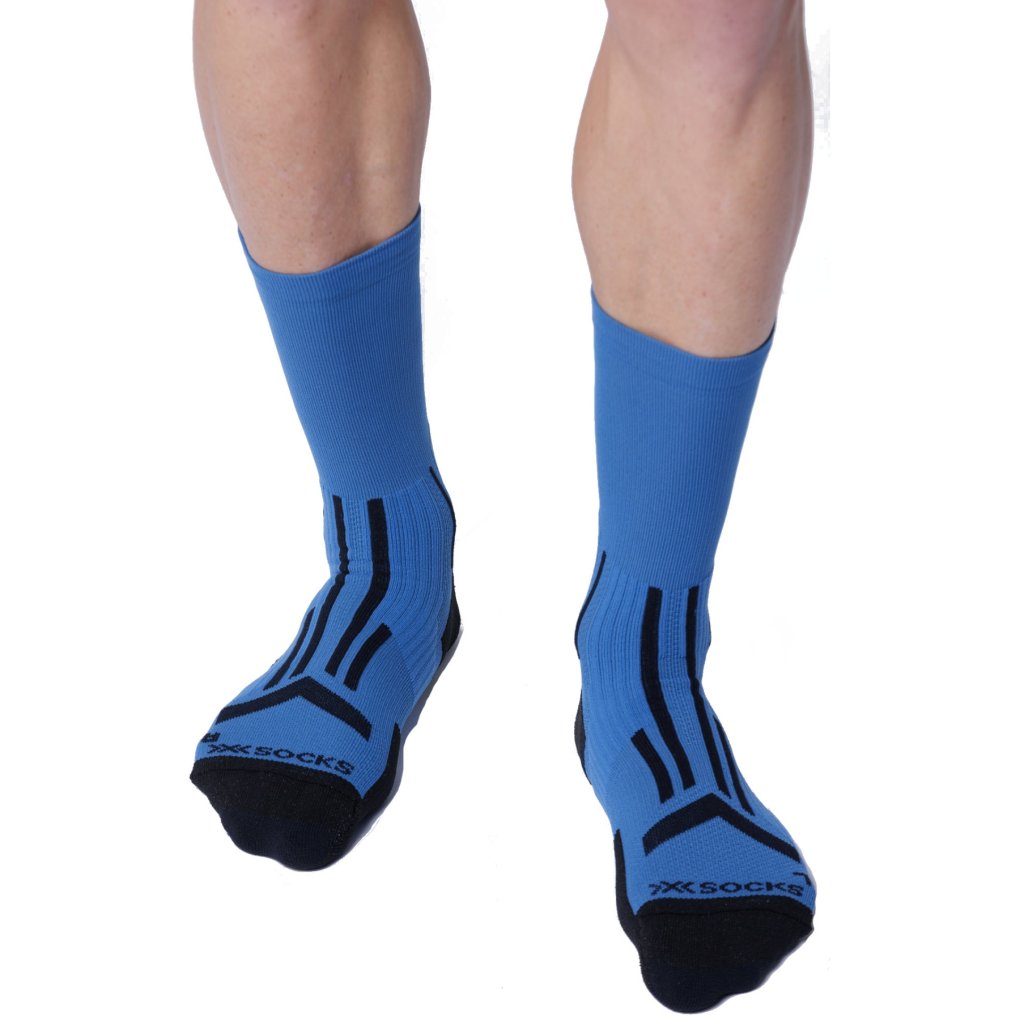 X-Socks Trailrun Perform Crew Socks - mineral blue/black