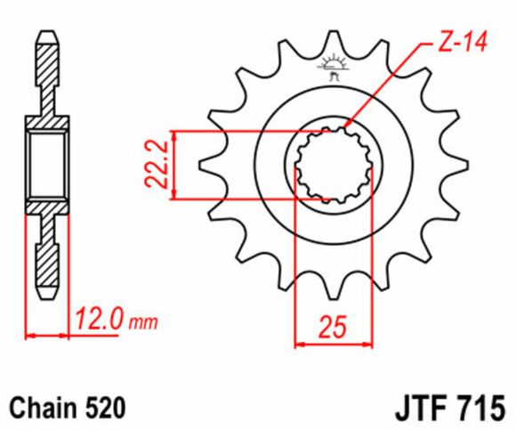 JT. Standard steel 715 - 520Ref: Jtc01433A / 1077464001