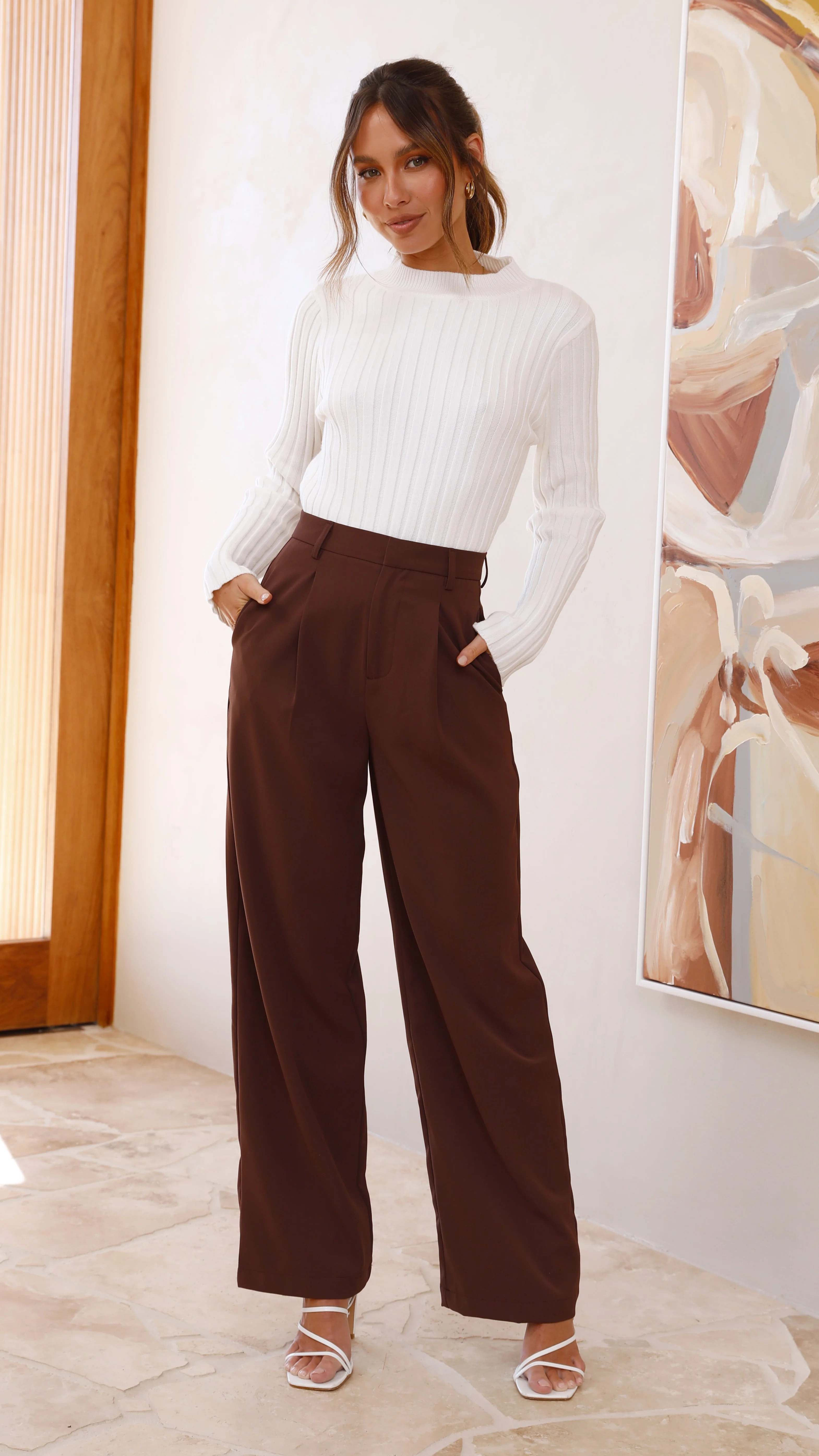 Imogen Long Sleeve Knit Crop - White