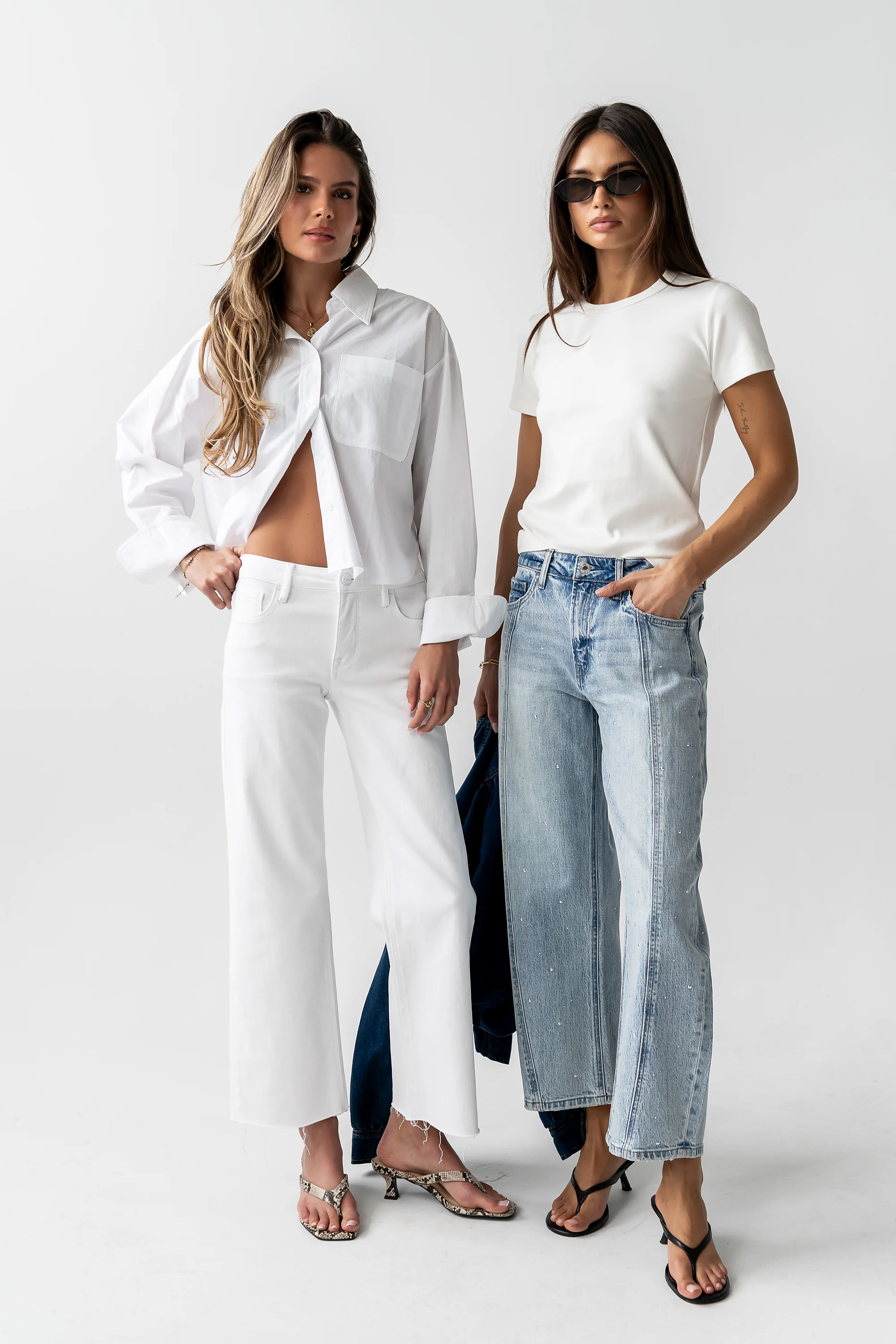 Kessie Rhinestone Barrel Jeans