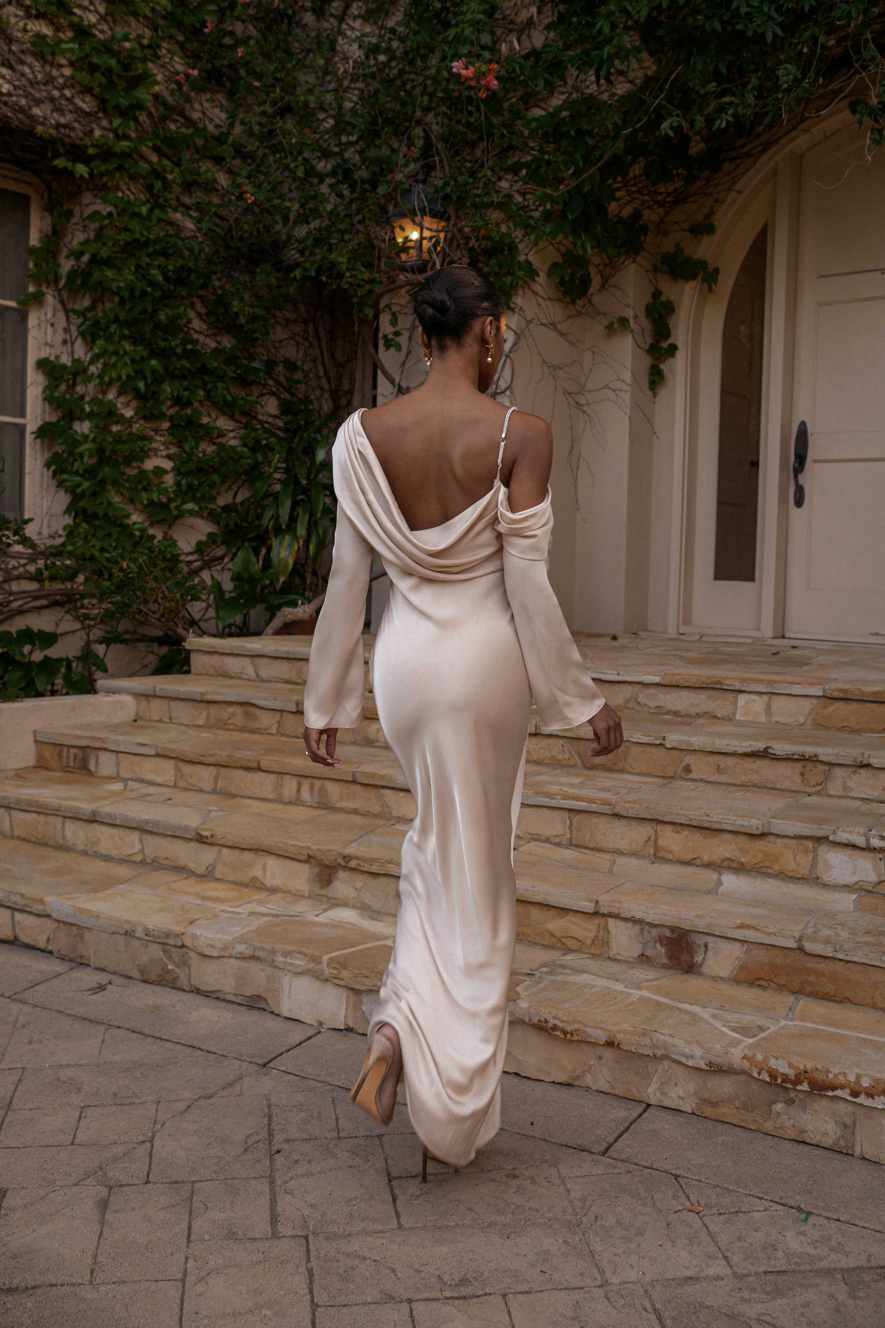 Champagne One And Only Satin Dress
