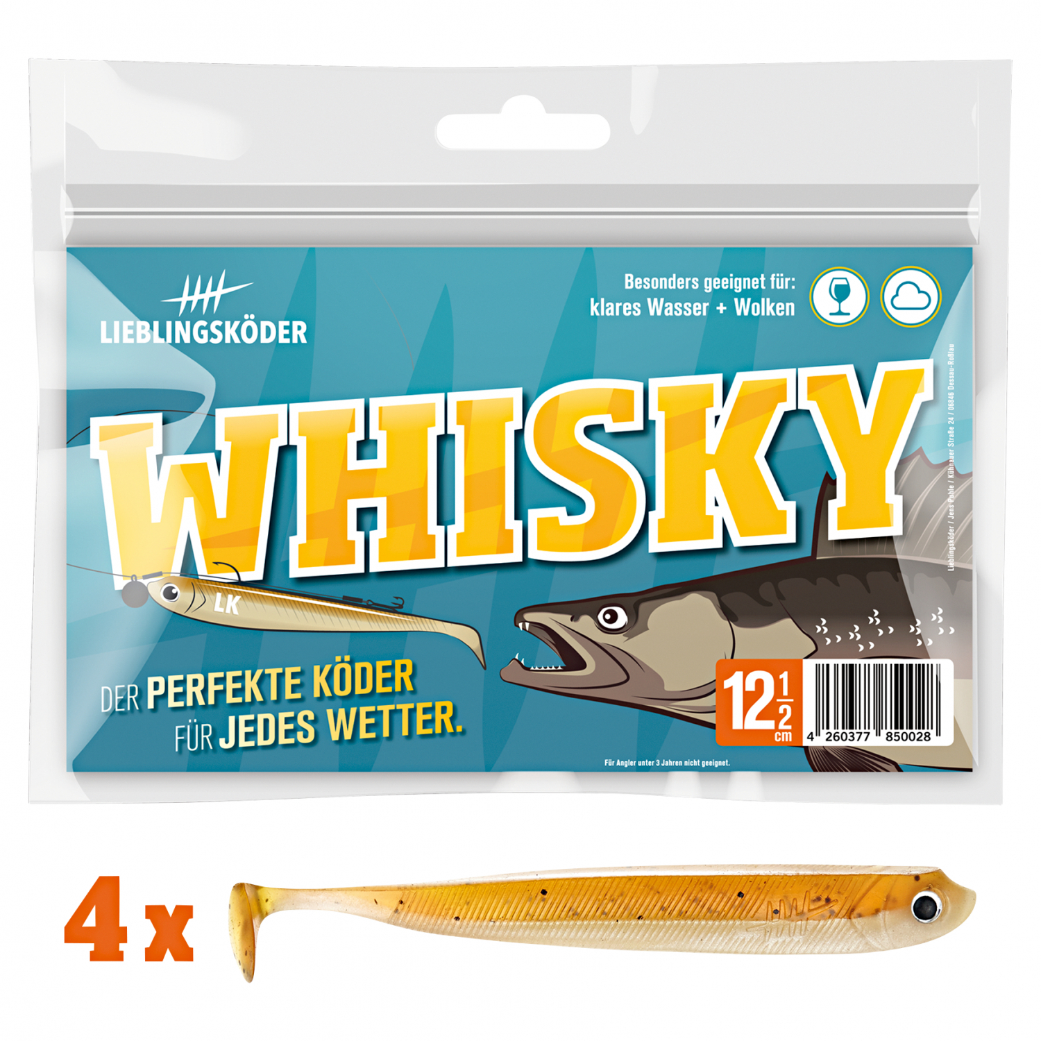 Lieblingsköder Shad Zander Bait (12.5 cm, Whisky)