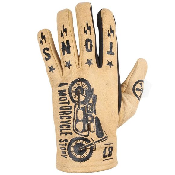 Helstons kustom motor gloves - beigeRef: HS0894