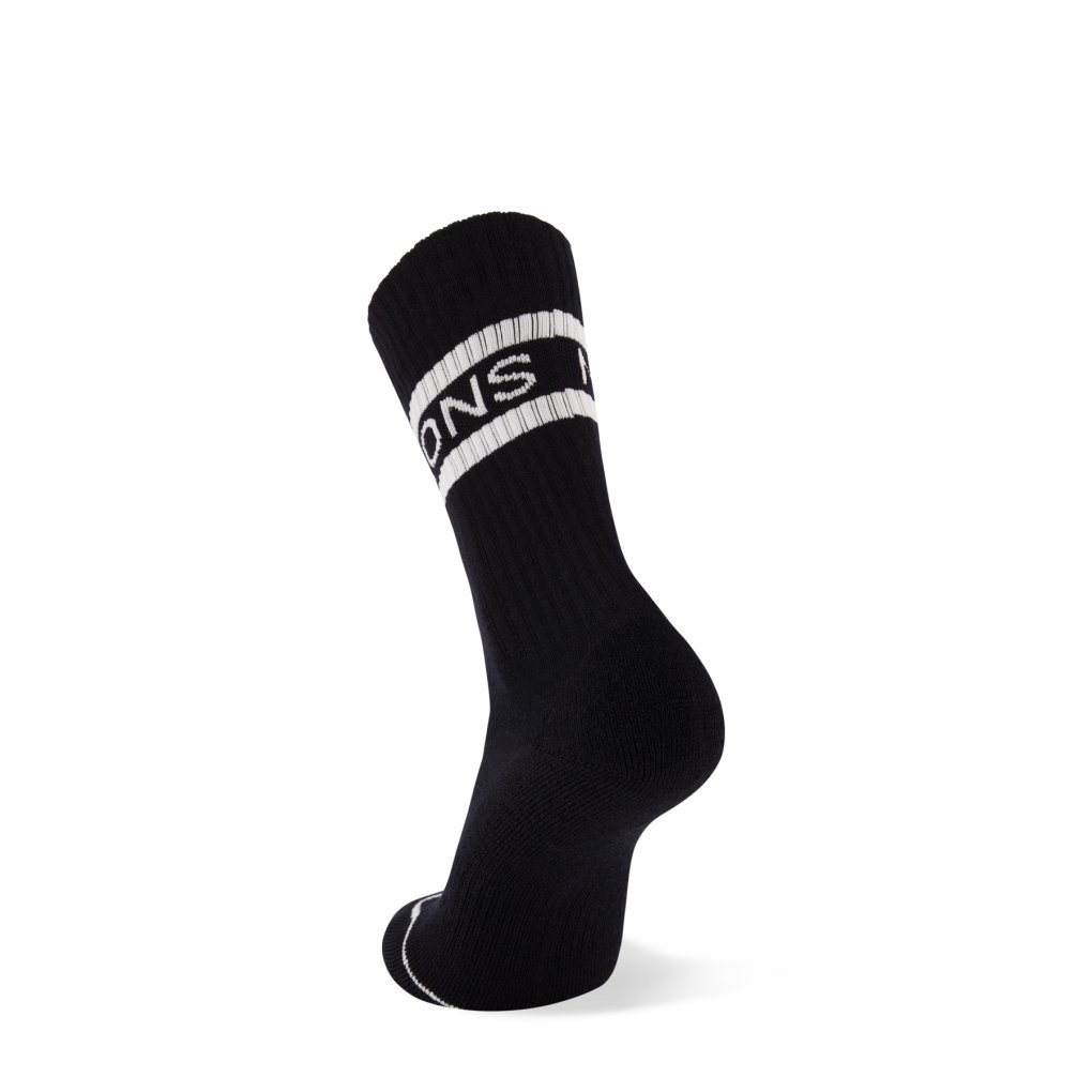 Mons Royale Signature Merino Crew Socks - black / white