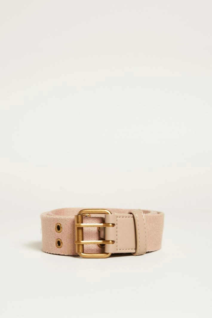 Eyelet-embellished belt - BEIGE
