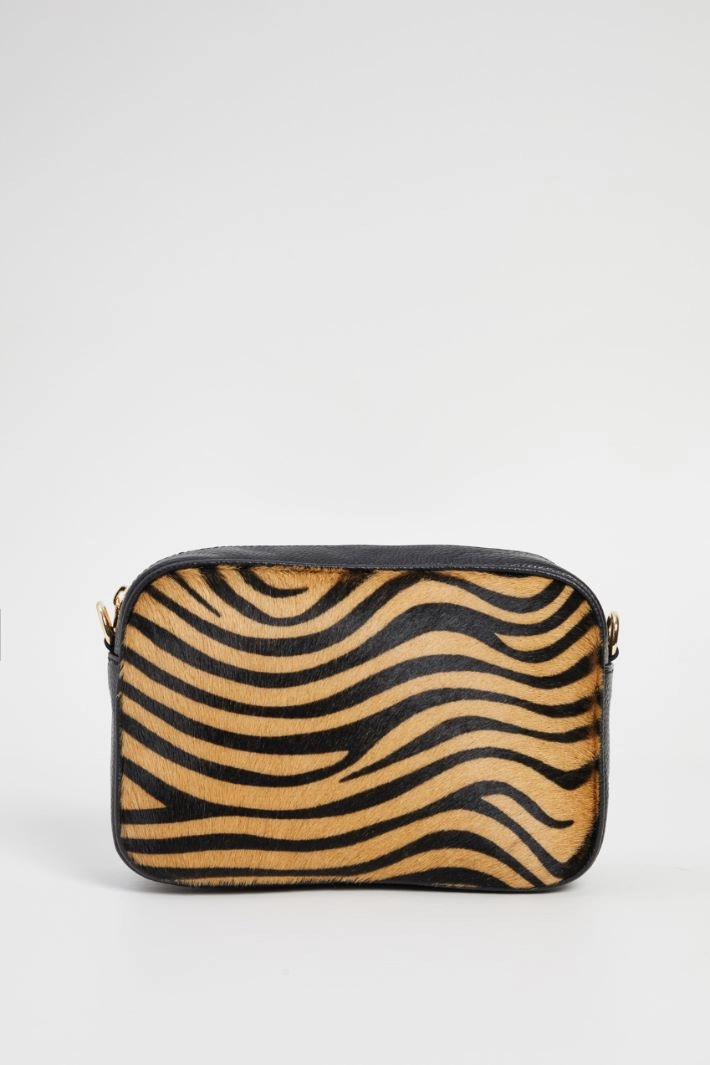 Animal print shoulder bag - BLACK BEIGE