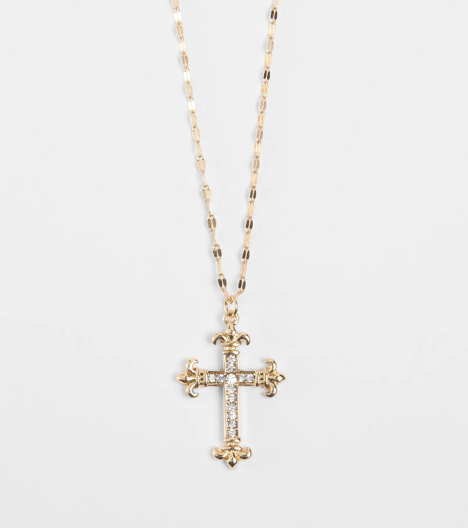 Full Of Faith Rhinestone Cross Necklace
