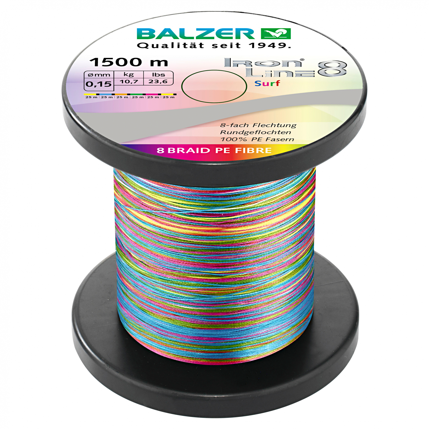Balzer Fishing Line Iron Line Surf (multicolor, 1.500 m)