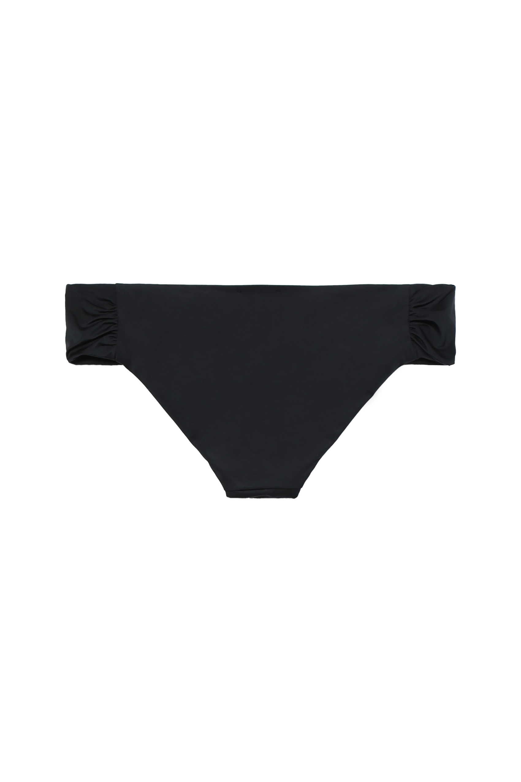 Recycled Plain Colour High-Waist Bikini Briefs with Side Gathering