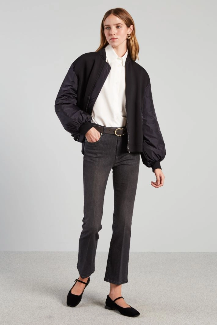 Boxy poplin shirt - WHITE