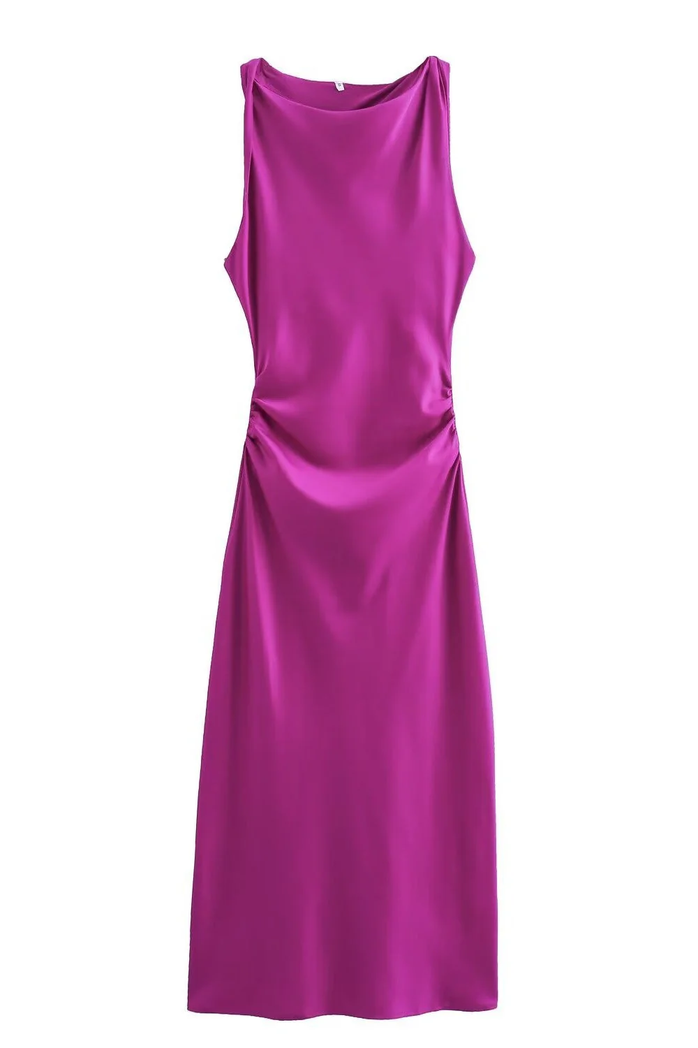 Sage Green Sleeveless Ruched Long Dress