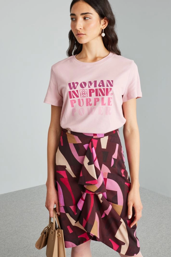 Printed jersey T-shirt - POWDER PINK