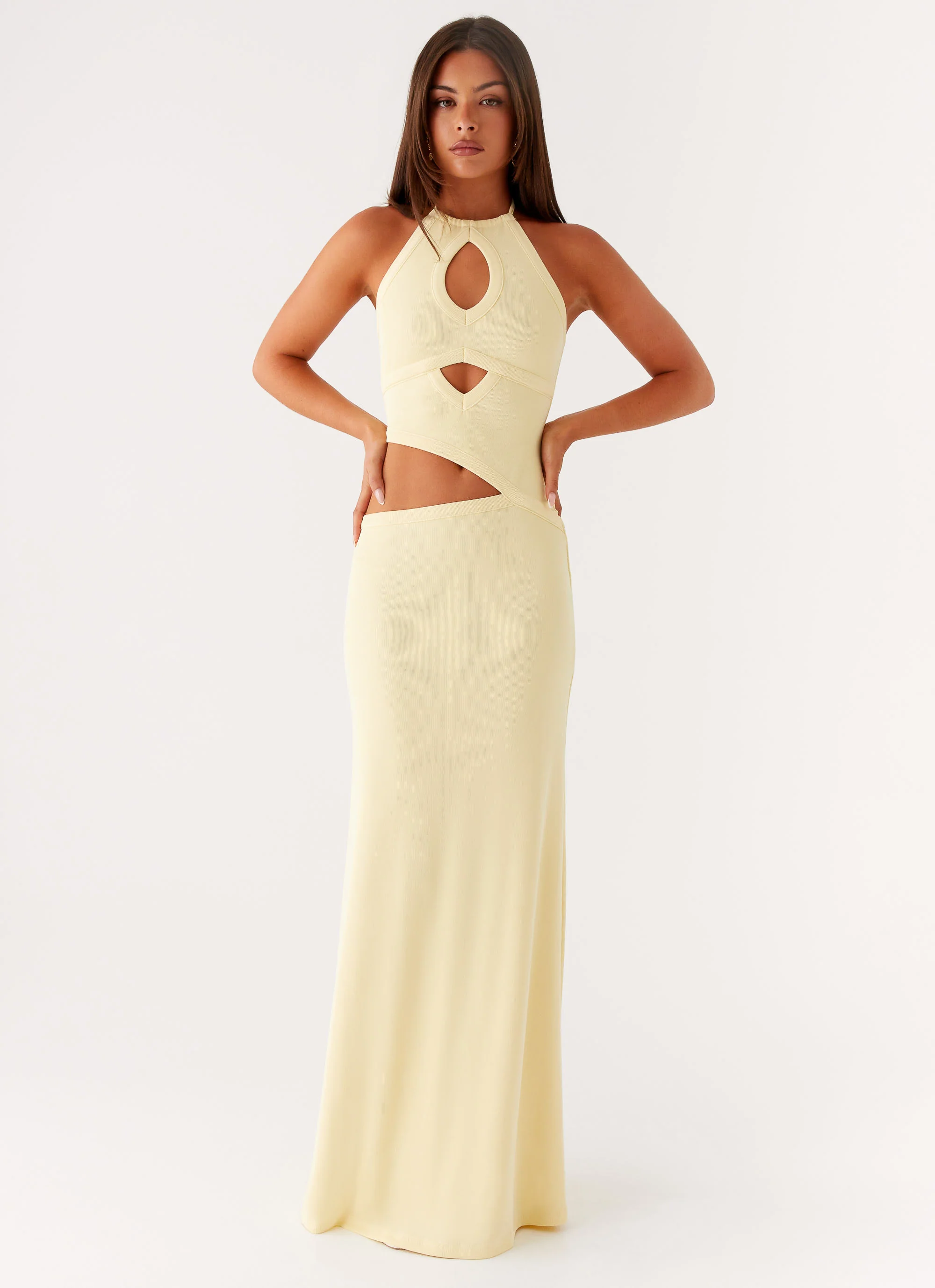 Lanah Cut Out Maxi Dress - Yellow