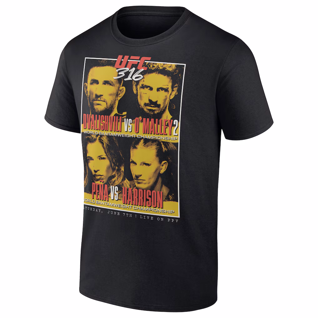 UFC 316 Match Up Graphic T-Shirt - Black - Mens