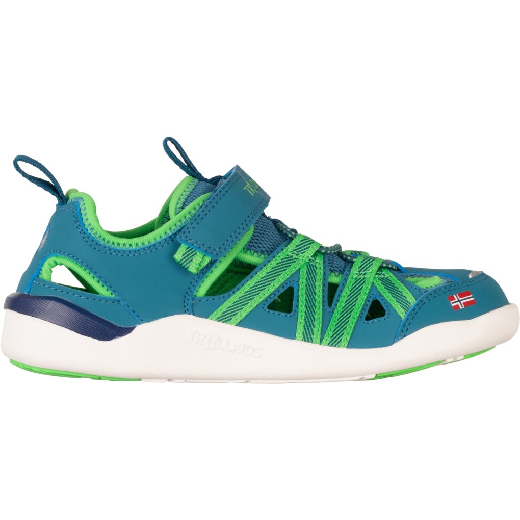 Trollkids Saltfjord Barefoot Sandal Kids - Dark Marine/Fresh Green/Mystic Blue