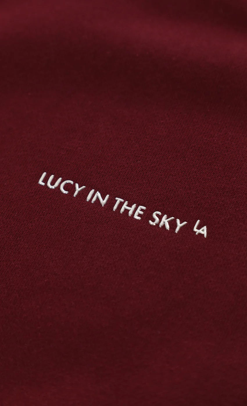 Oversize Zip-Up Hoodie in Burgundy