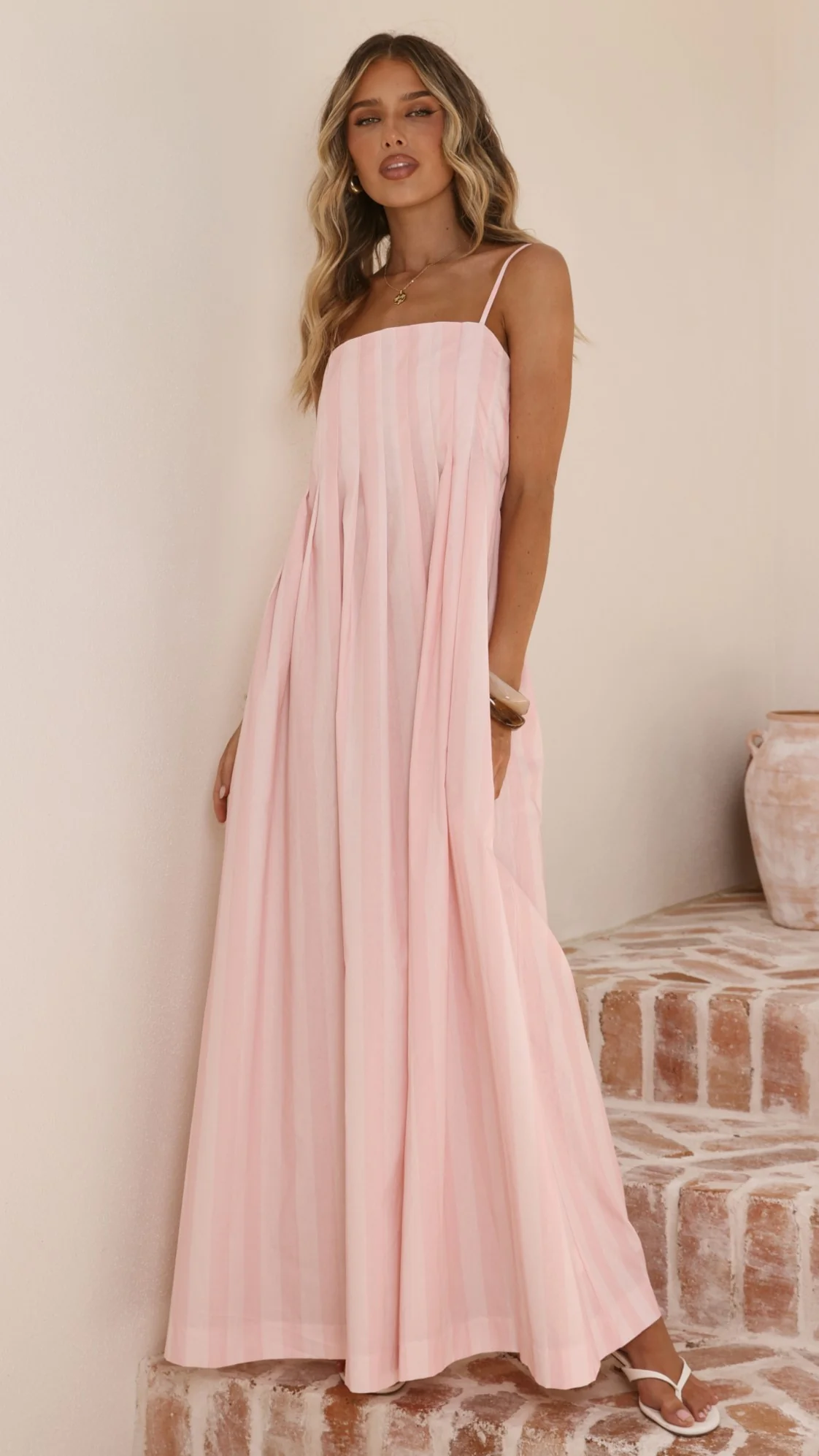 Pippa Maxi Dress - Pink Stripe