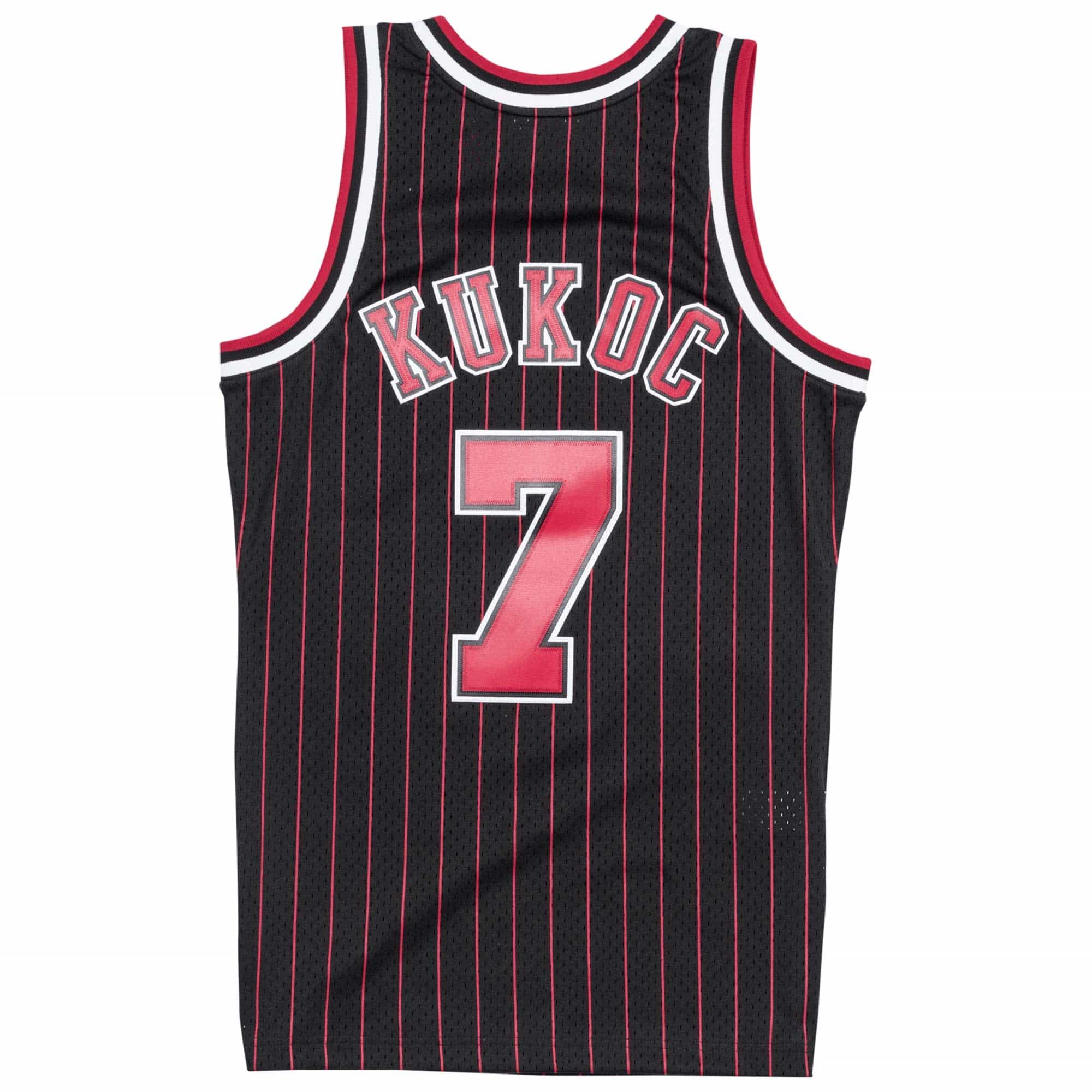 Toni Kukoc #7 Chicago Bulls 1995-96 Mitchell & Ness Swingman NBA Jersey Pinstripe
