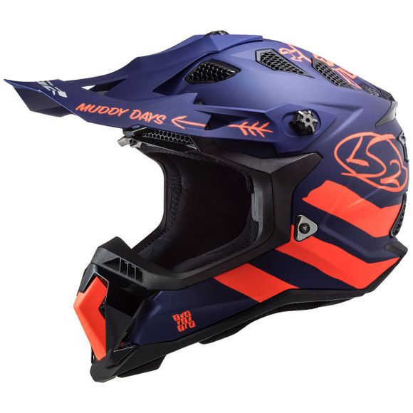 LS2 MX700 cross helmet - SUBVERTER EVO - CARGO MATT BLUE FLUO ORANGE 2023 - Blue / OrangeRef: LS0625