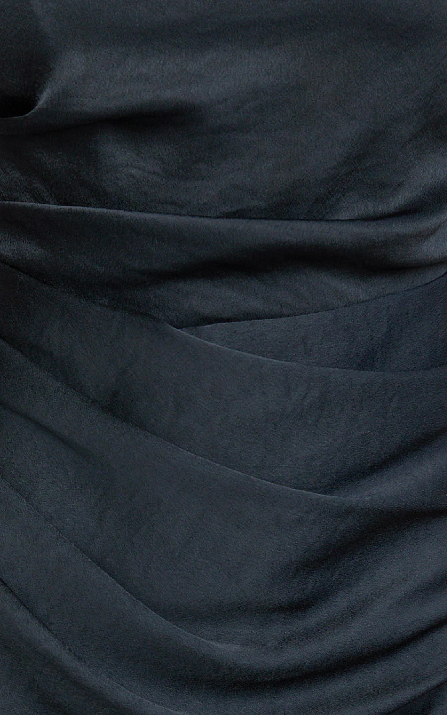 Rumi Midi Dress - Rushed Bodiest Satin Dress in Navy