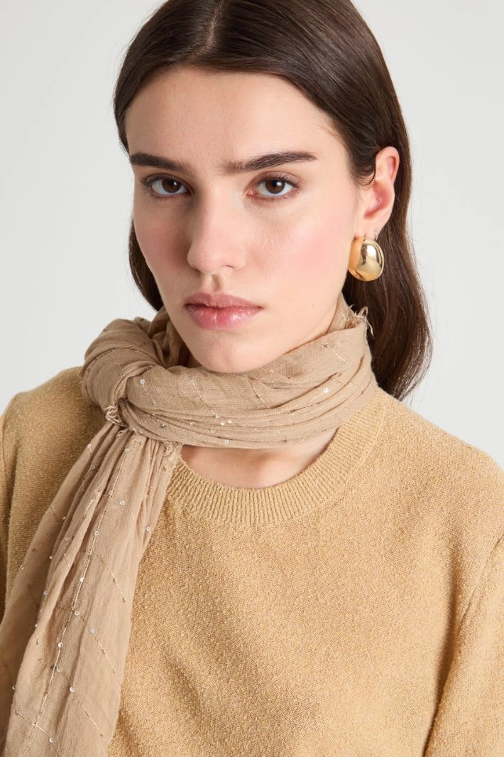 Micro-sequin stole - CAMEL