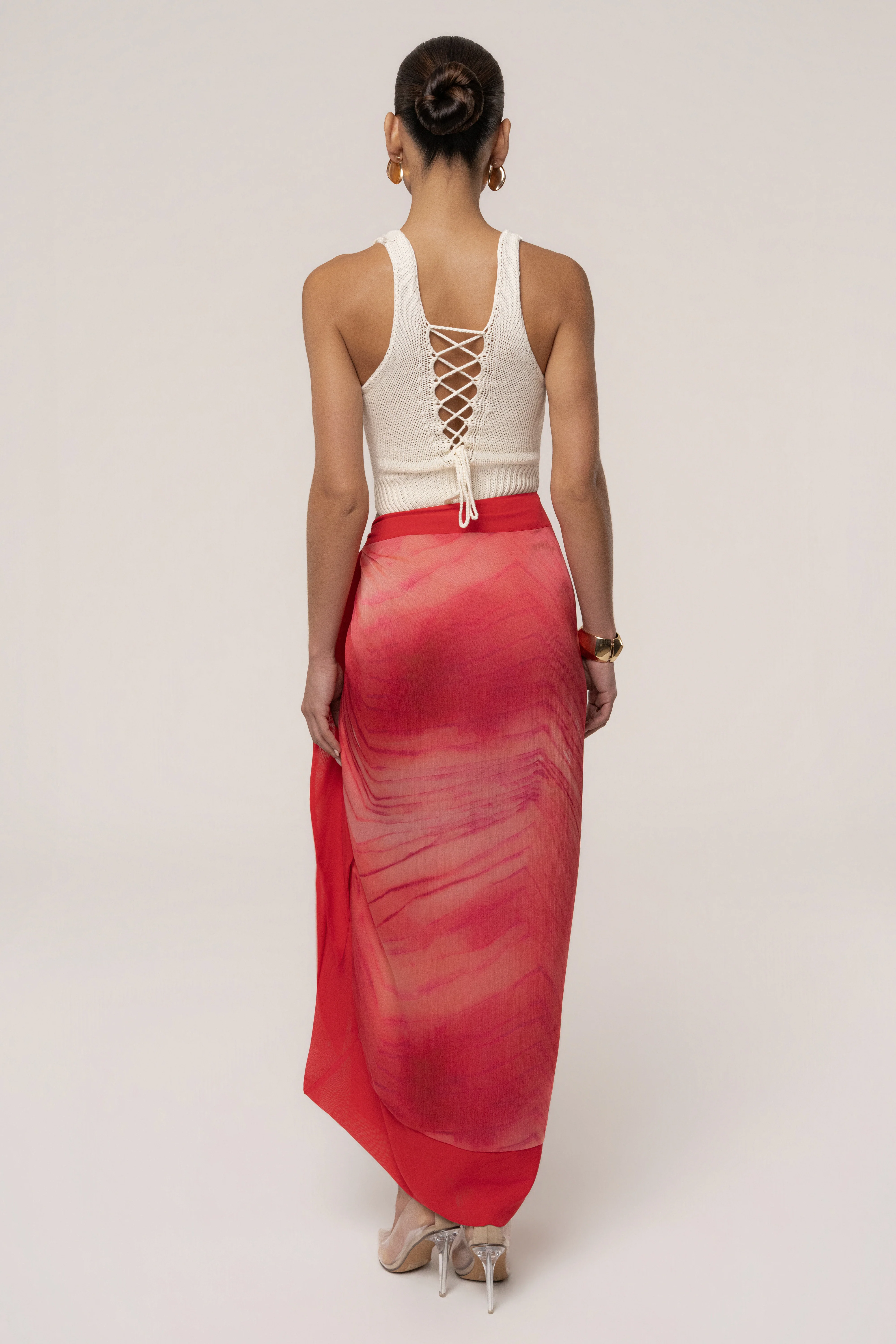 Red Bahía Wrap Skirt