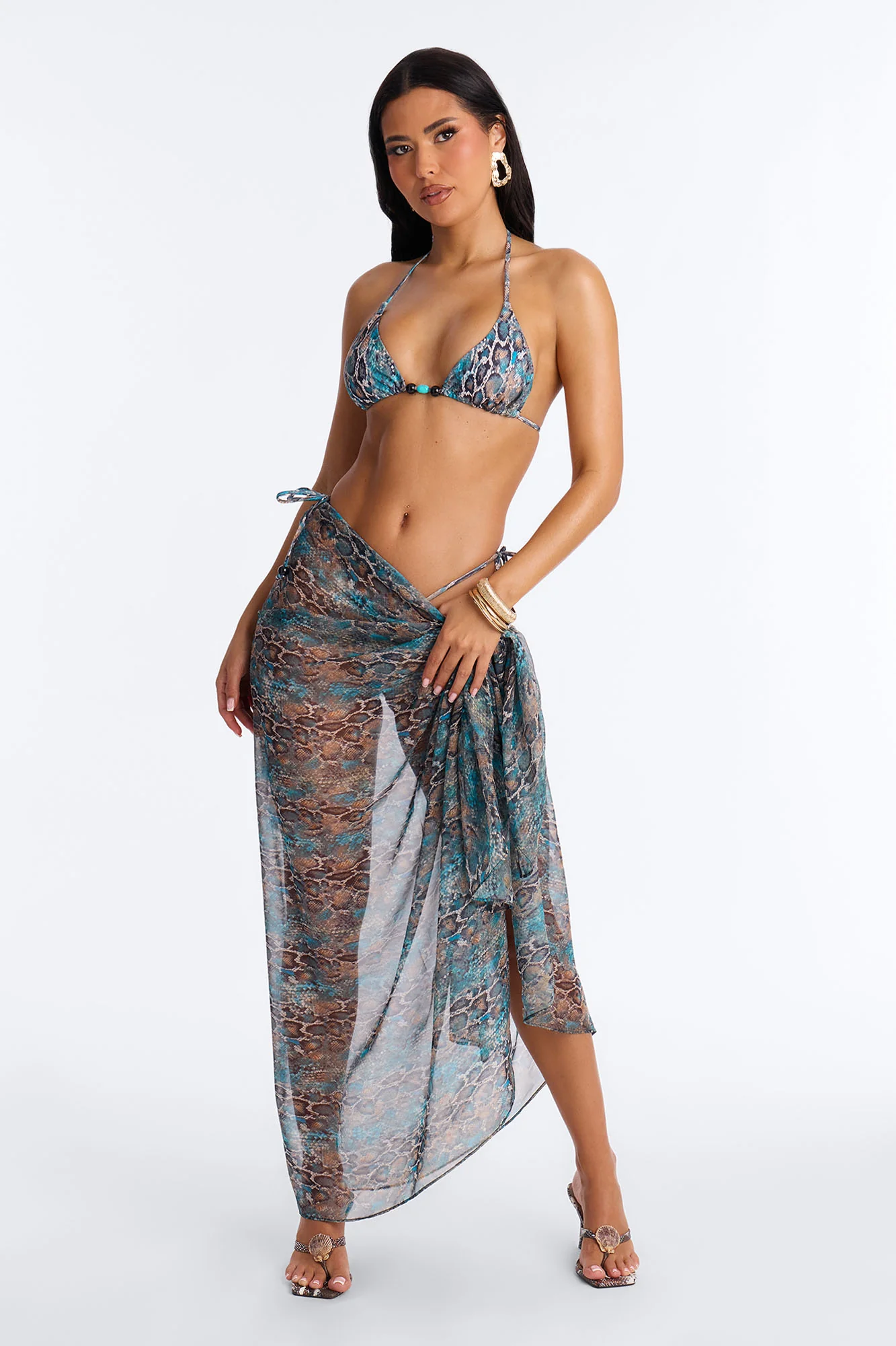Annie 3 Piece Bikini - Brown/combo