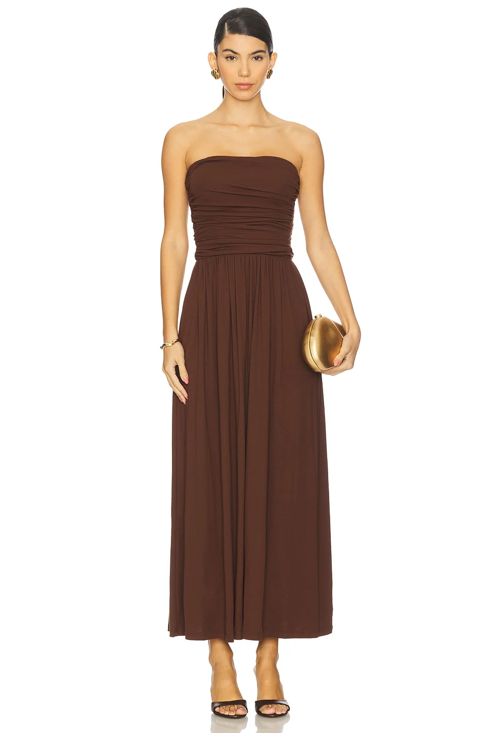 Malone Ruched Strapless Maxi Dress