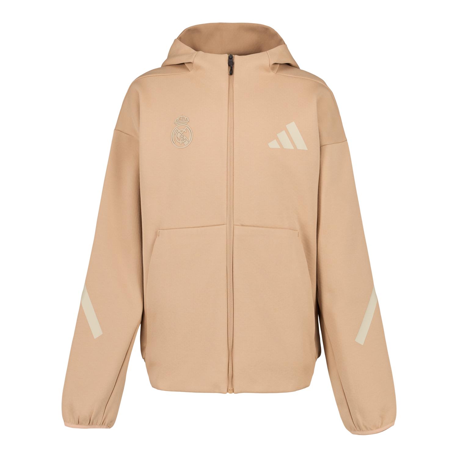 Kids Adidas Real Urban Full Zip Hoodie Beige