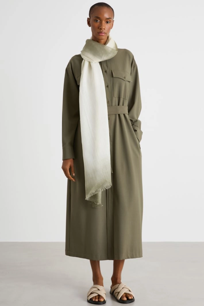 Belted shirt dress - GREEN