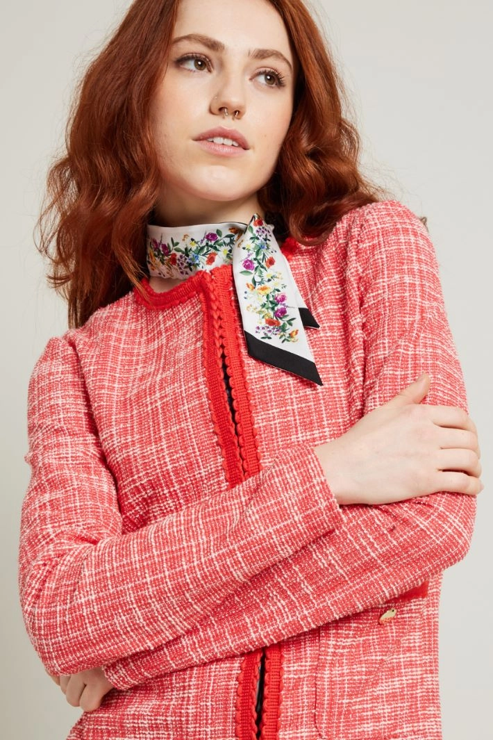 Twill Bandeau scarf - BLACK WHITE