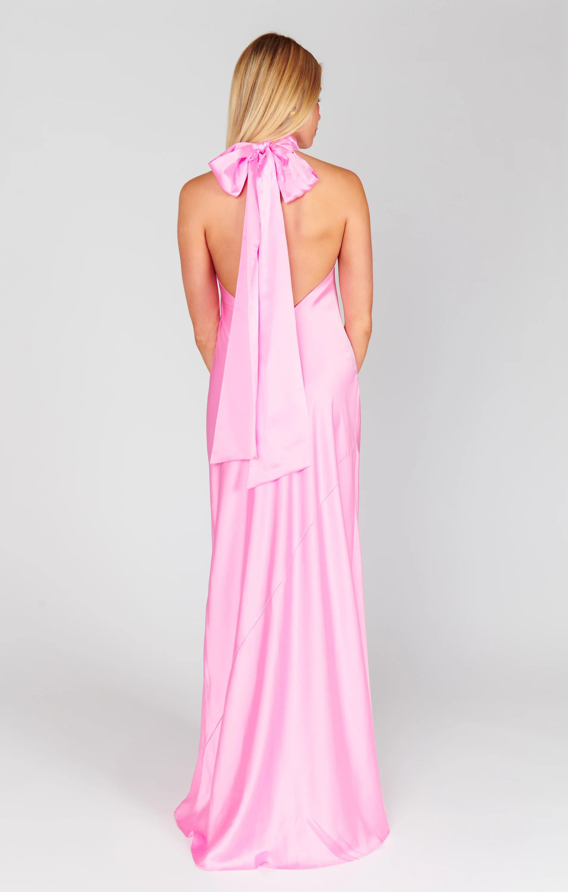 Lisa Maxi Dress ~ Pink Luxe Satin