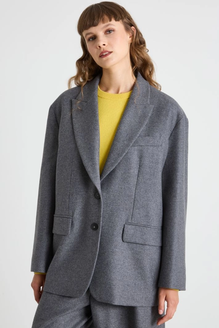 Blazer with peak lapels - DARK GREY