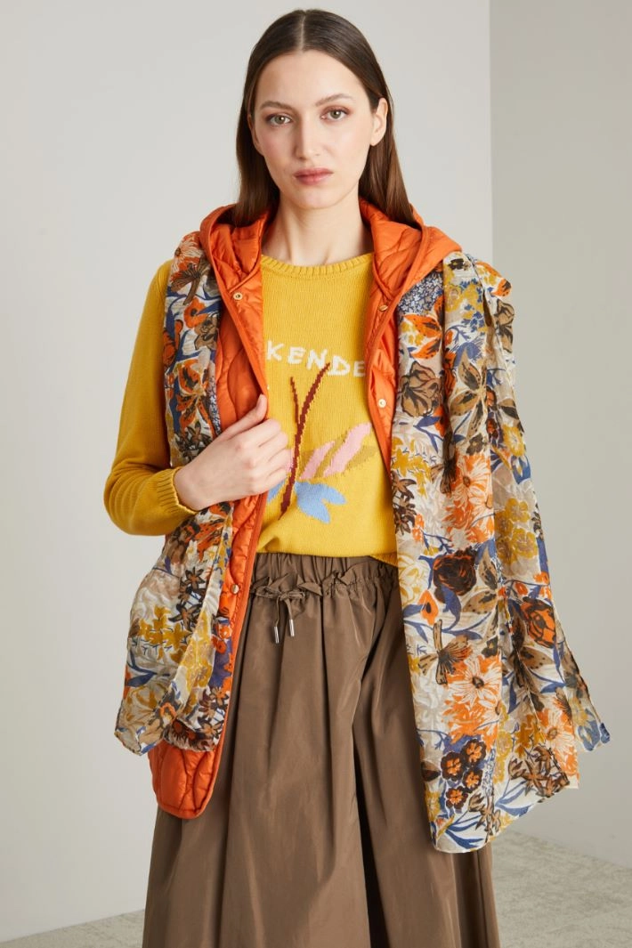 Patterned scarf - BEIGE GREEN