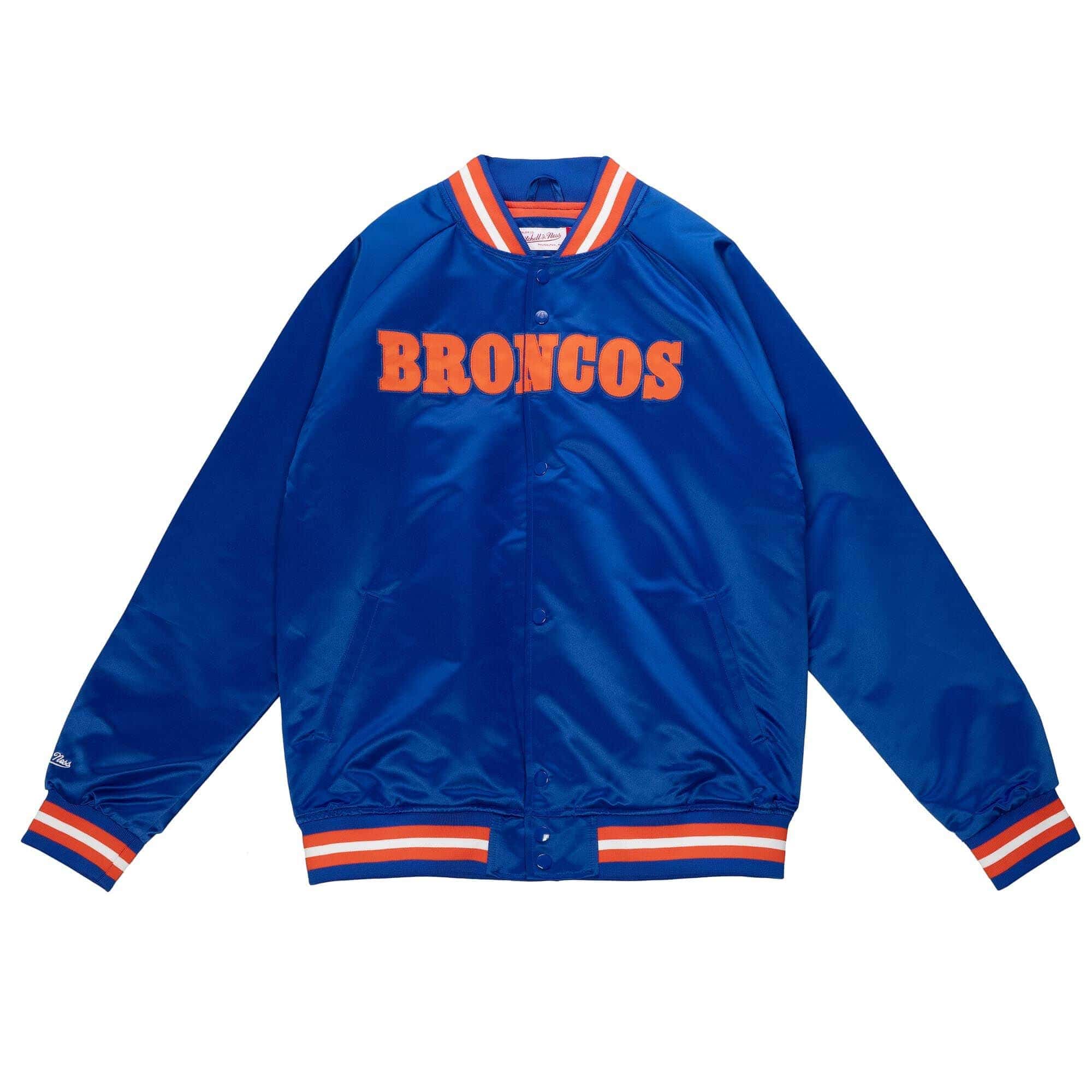 Denver Broncos Mitchell & Ness Lightweight Satin NFL Jacket Blue