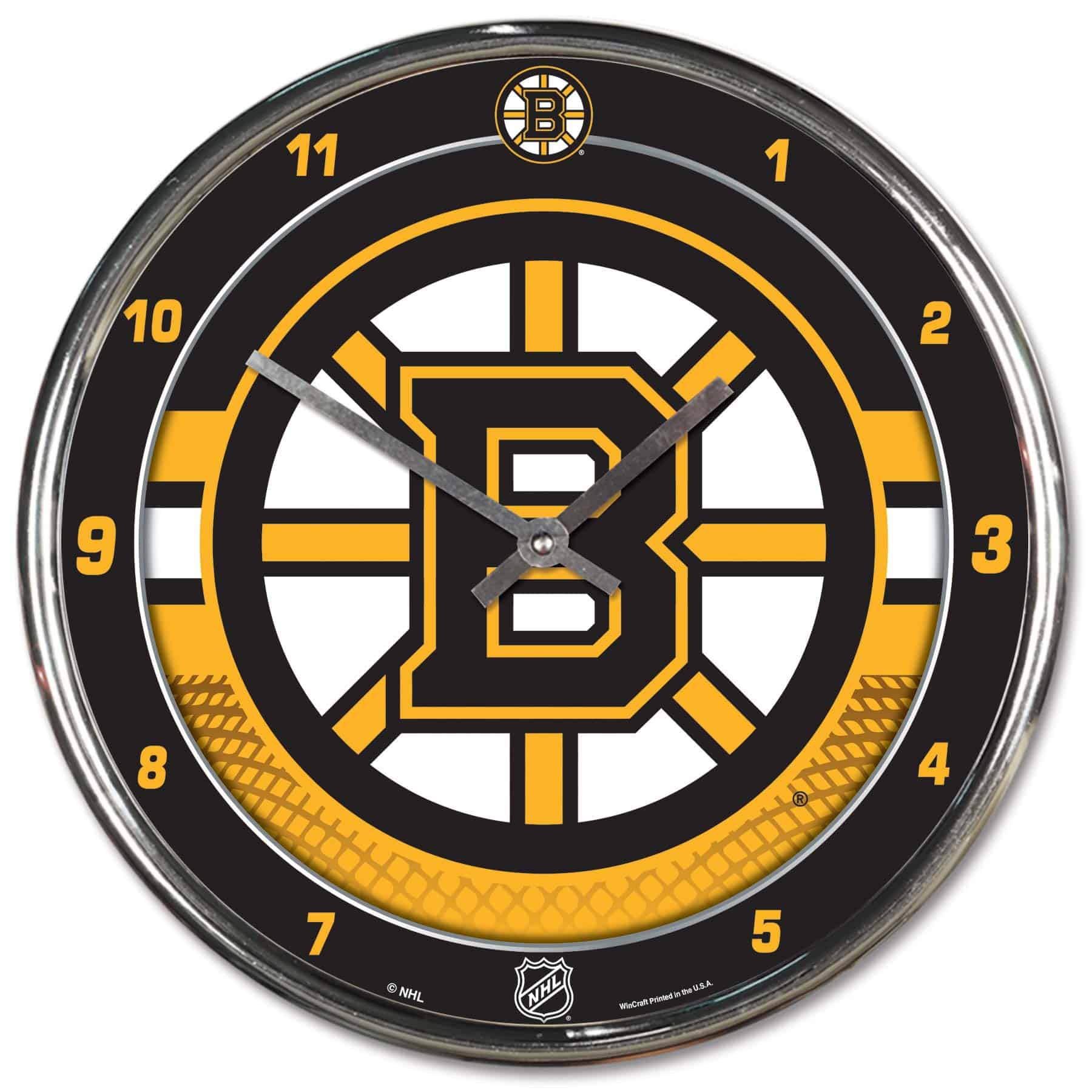 Boston Bruins Chrome NHL Wall Clock