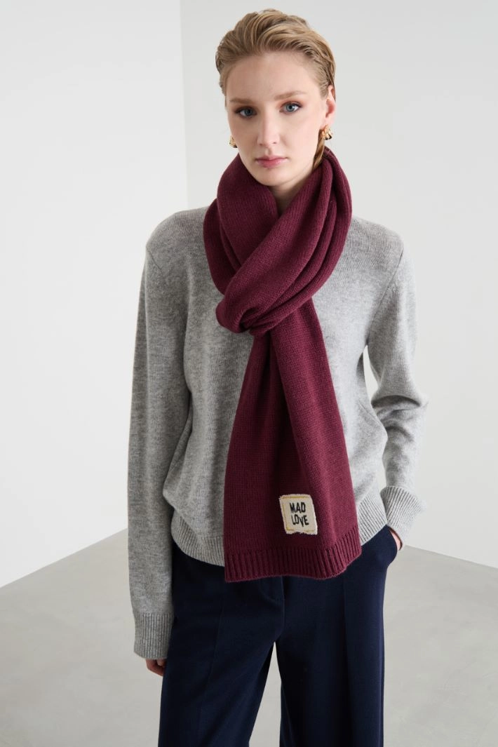 Argyle maxi scarf - BORDEAUX LILAC WHITE