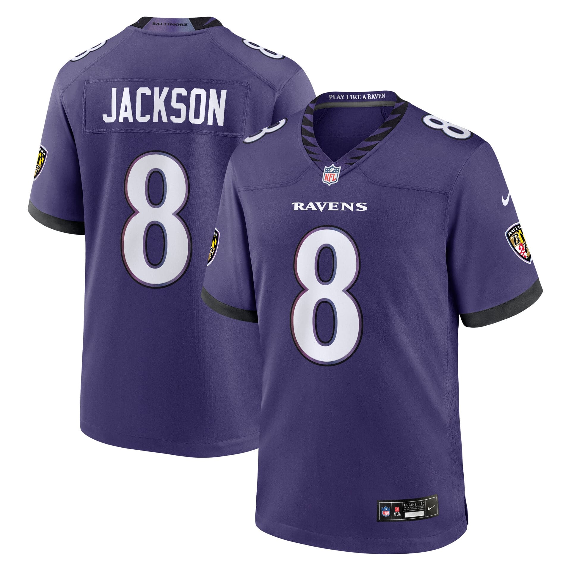 Lamar Jackson #8 Baltimore Ravens 2026 Game NFL Jersey Team Purple