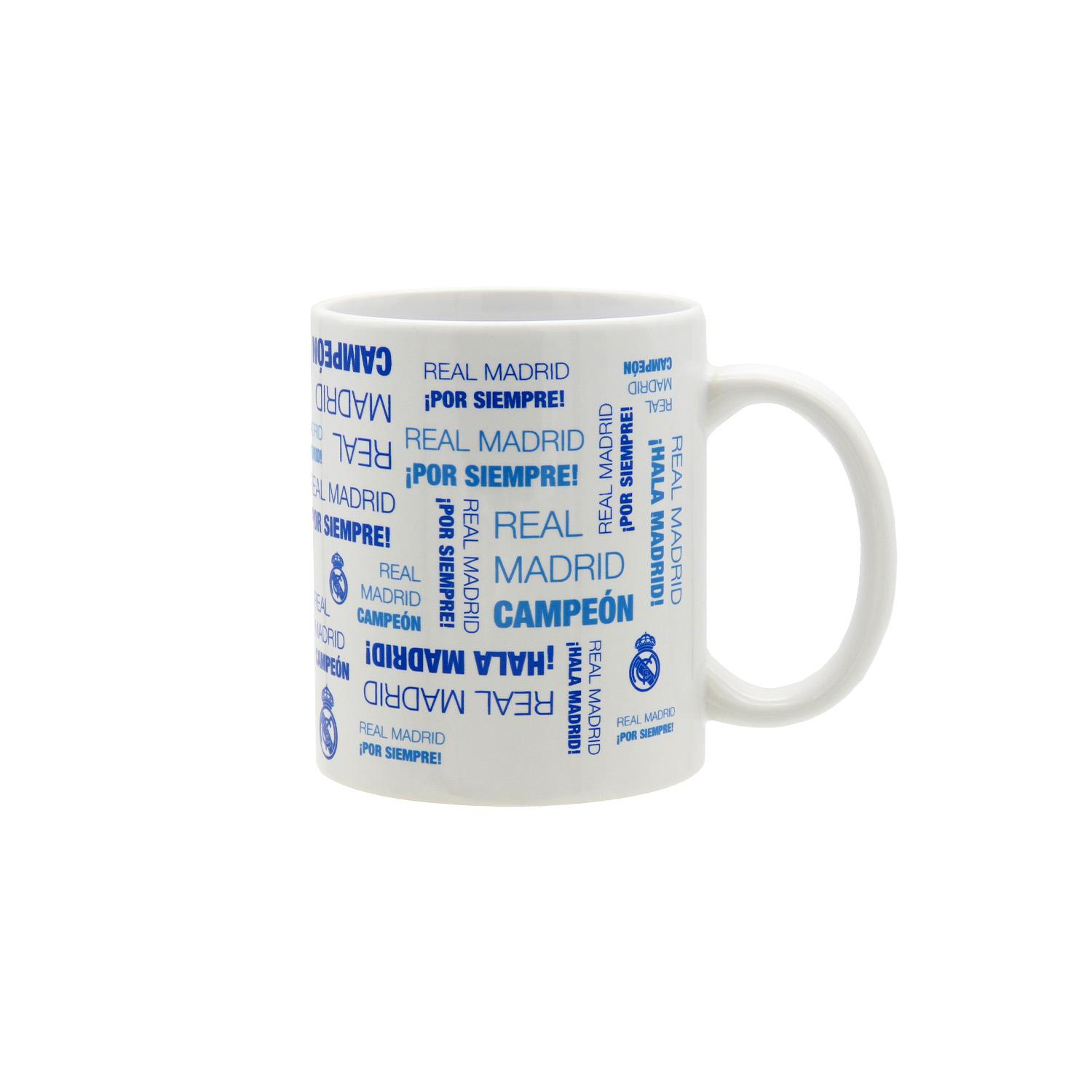 300ml Ceramic Text Mug White/Blue Real Madrid