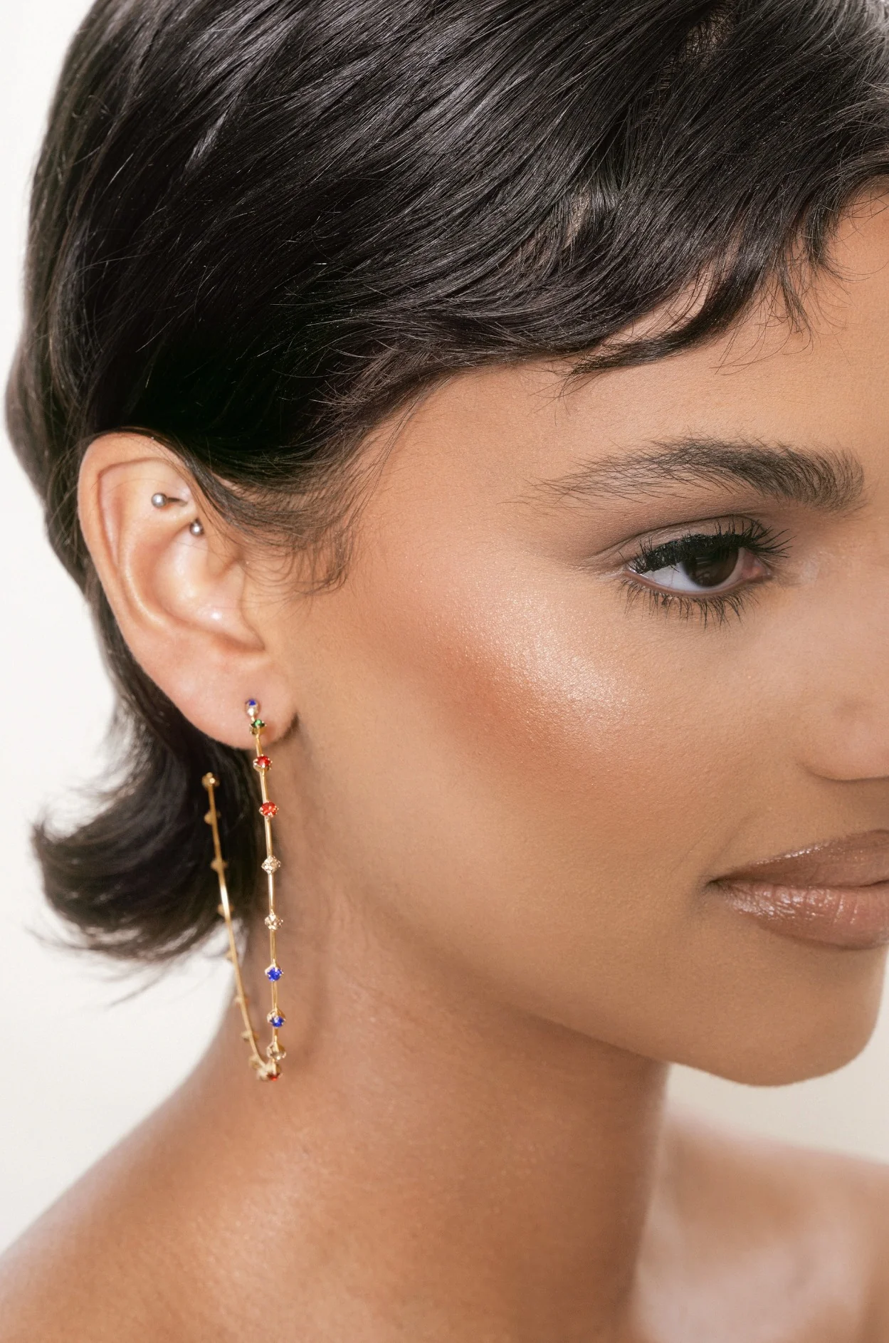 Simple Spark Crystal Hoops