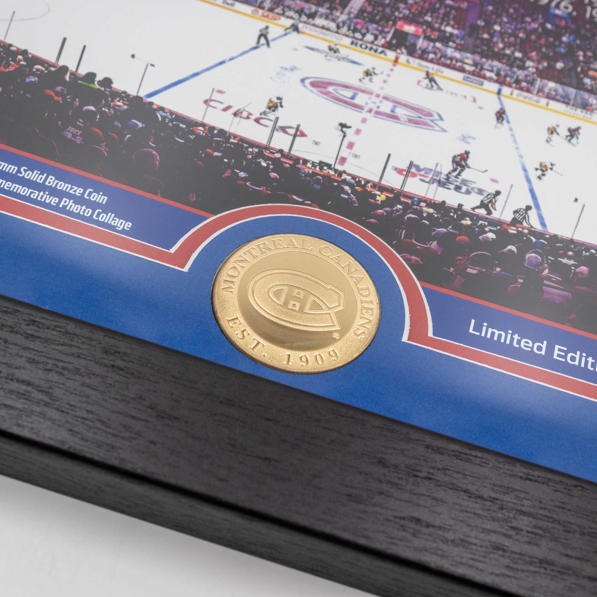 Montreal Canadiens 24-Time Stanley Cup Champions Bronze Coin Framed NHL Photo